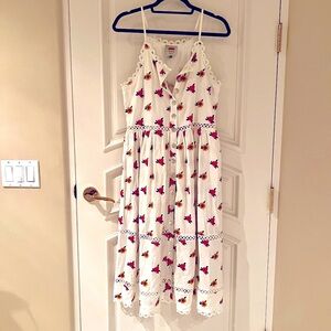 Farm Rio embroidered white floral dress - EUC